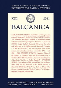 BALCANICA - Annual of the Institute for Balkan Studies XLII