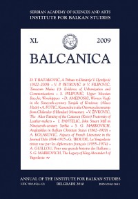 BALCANICA - Annual of the Institute for Balkan Studies XL (2009)